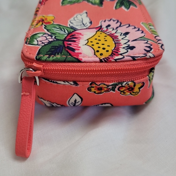 Vera Bradley Coral Floral mini jewlery case/ zip wallet/ pill case - Picture 11 of 13